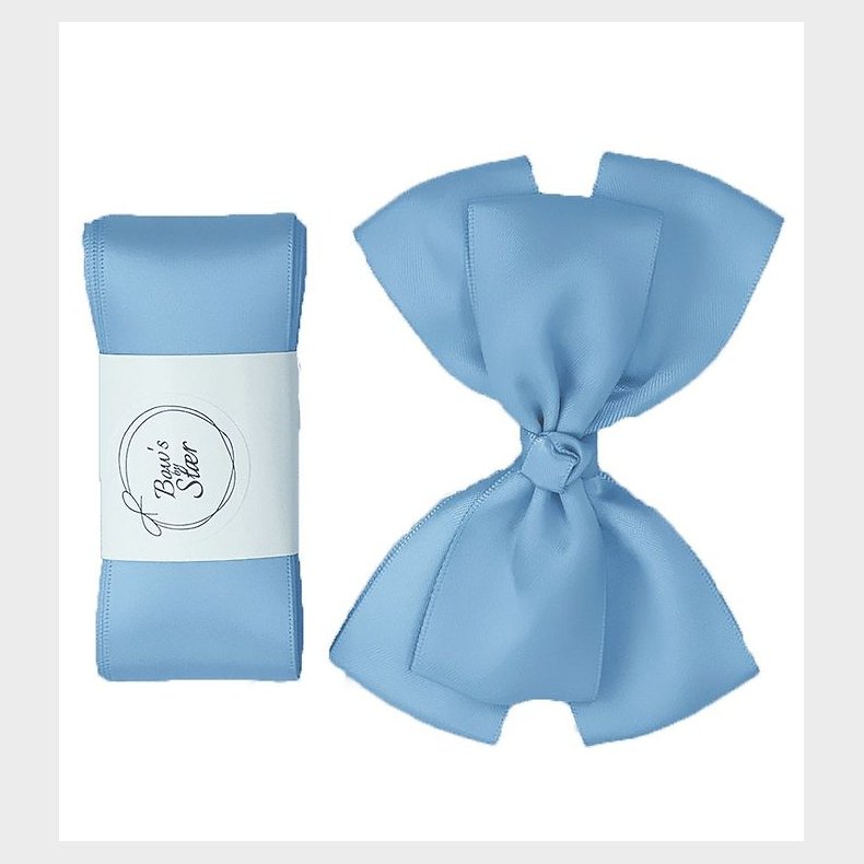 By Str Dbsbnd m. Sljfe - Satin - Double Bow - Lysebl