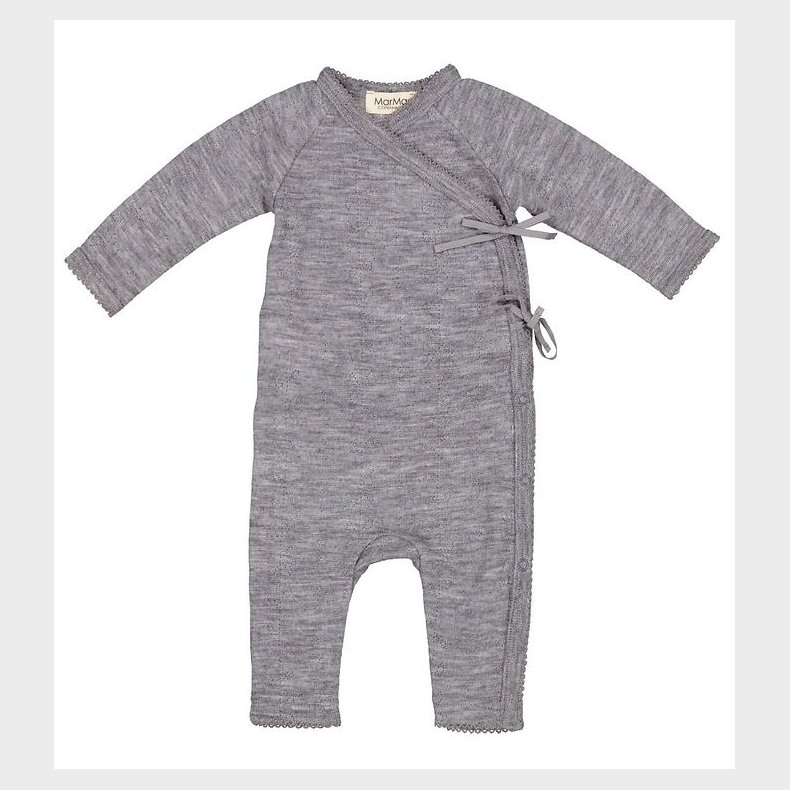 MarMar Sl�-om Heldragt - Uld - Pointelle - Rula - Grey Melange