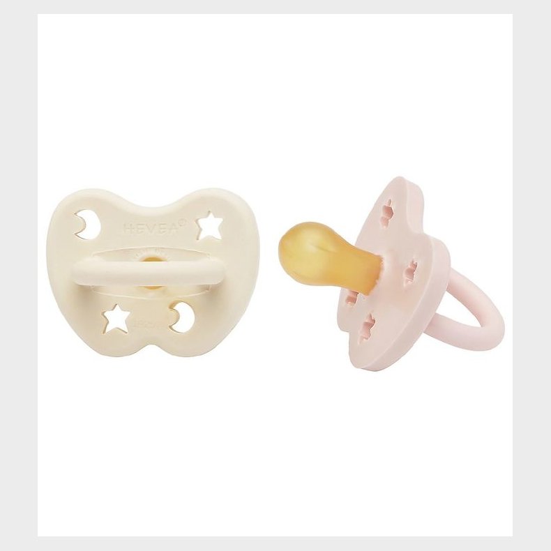 Hevea Sutter - 0-3 mdr - 2-pak - Naturgummi - Powder Pink/Milky