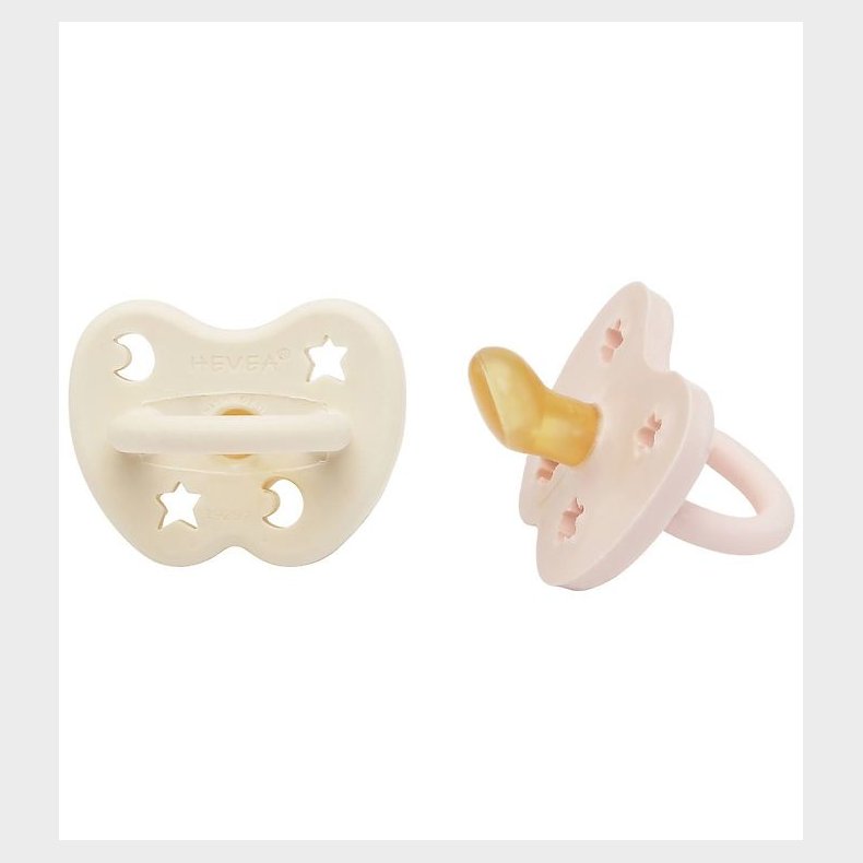 Hevea Sutter - 0-3 mdr - 2-pak - Naturgummi - Powder Pink/Milky