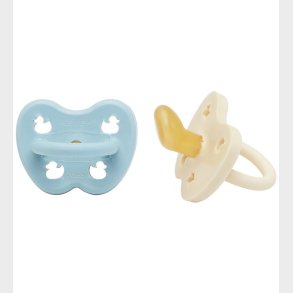 Hevea Sutter - 0-3 mdr - 2-pak - Naturgummi - Baby Blue/Milky Wh