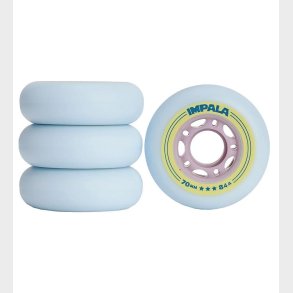 Impala Hjul - 4-pak - 70 mm - Sky Blue/Gul