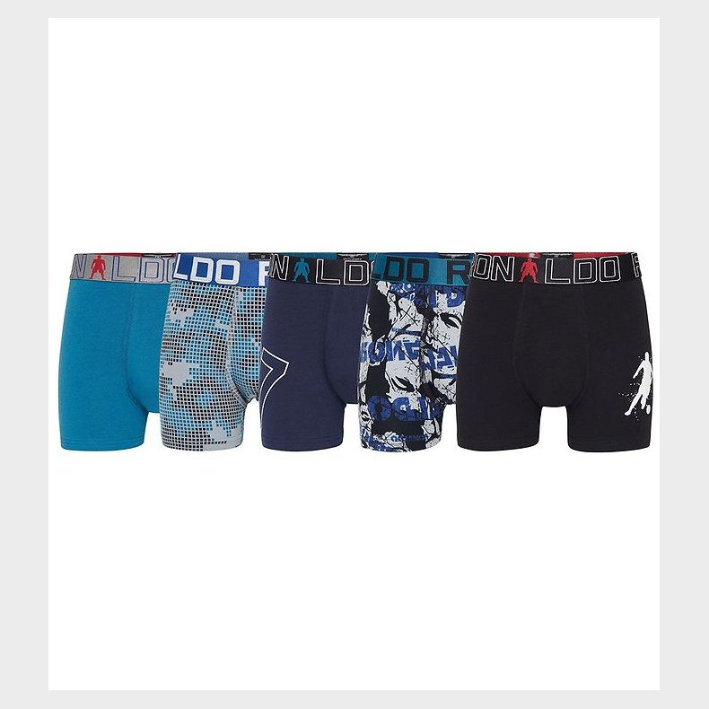 CR7 Boxershorts - 5-pak - Navy/Gr�meleret/Petroleum m. M�nst