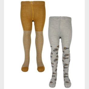 Minymo Baby Strmpebukser - 2-Pak - Light Grey Melange