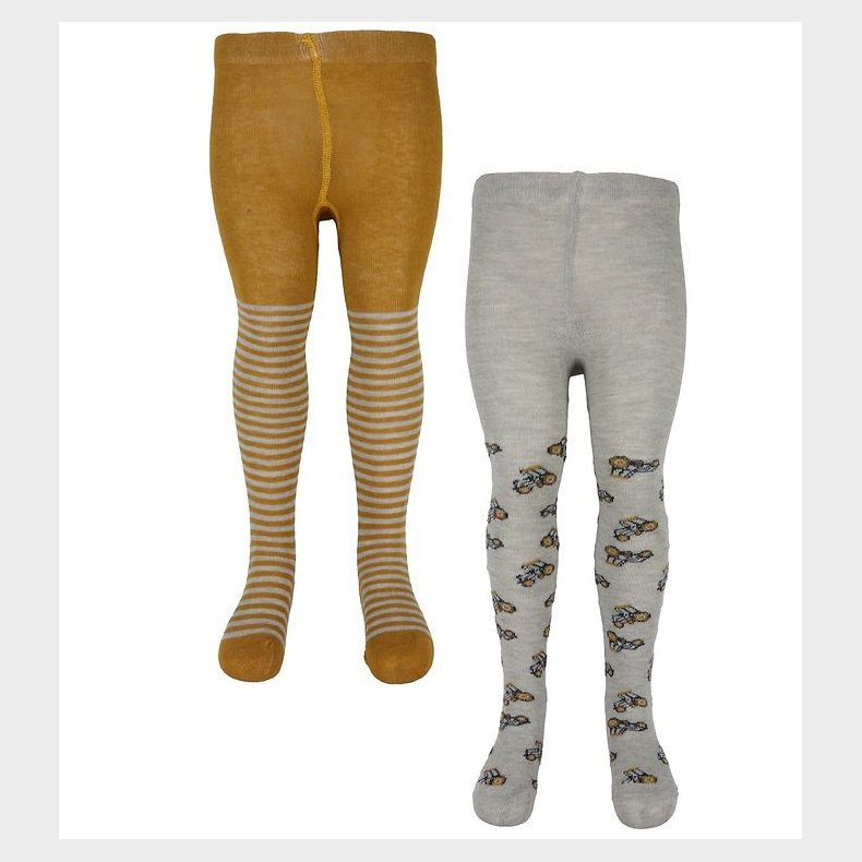 Minymo Baby Strmpebukser - 2-Pak - Light Grey Melange