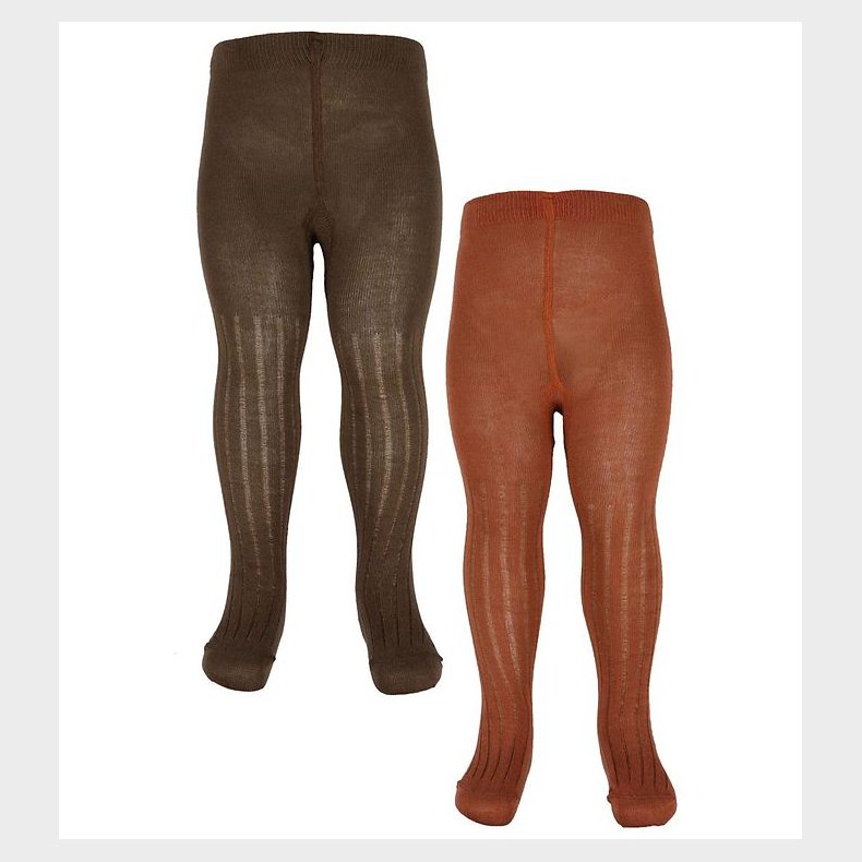 Minymo Str�mpebukser - 2-Pak - Rib - Bambus - Cocoa Brown