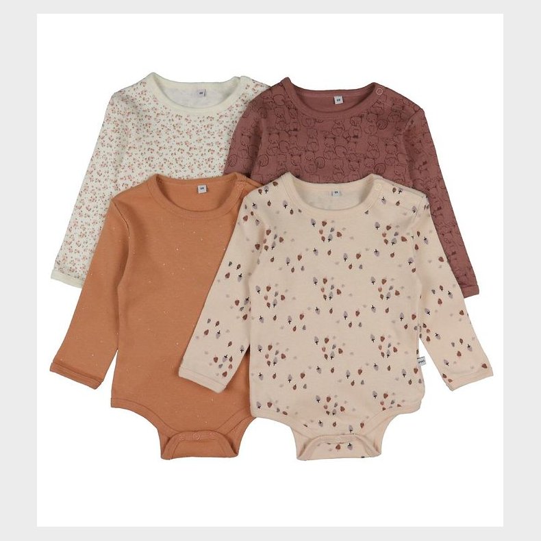 Pippi Baby Bodyer l/ - 4-pak - Burlwood