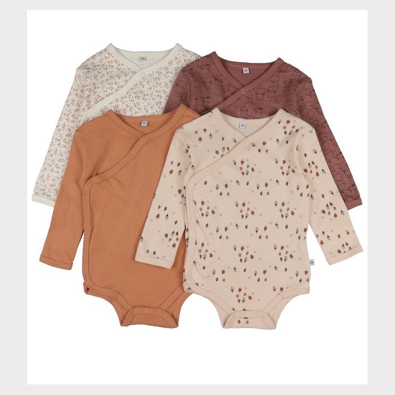 Pippi Baby Sl-om Bodyer l/ - 4-pak - Burlwood