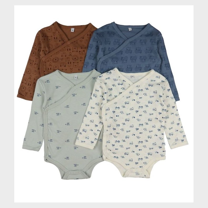Pippi Baby Sl-om Bodyer l/ - 4-pak - Blue Mirage