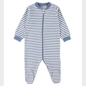 Fixoni Natdragt m. Fdder - Stribet - Bl/hvid