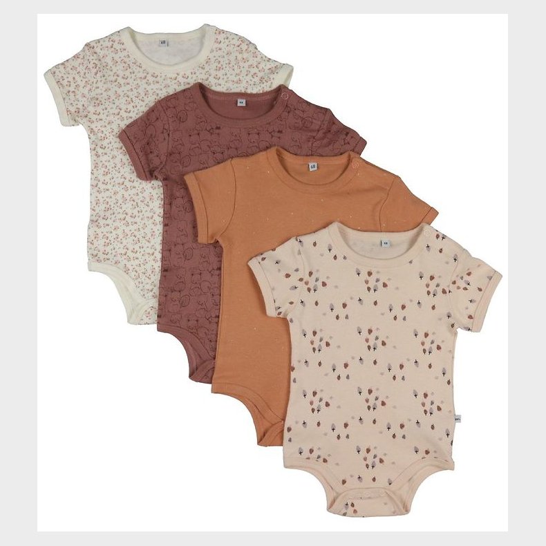 Pippi Baby Bodyer k/ - 4-pak - Burlwood