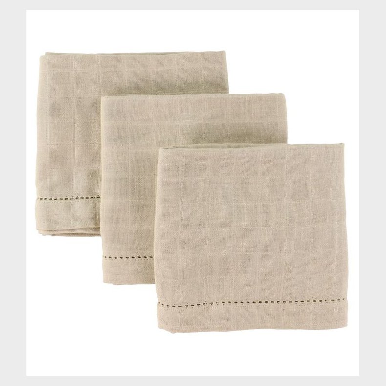 Pine Cone Stofbleer - 70x70 cm - 3-pak - Edith - Oatmeal