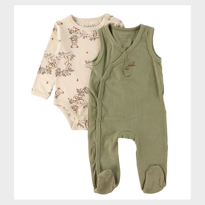 Fixoni Sparkedragt m. Body l/ - Sheer Bliss/Beige m. Bjrne