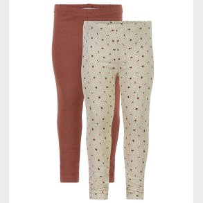 Minymo Leggings - 2-pak - Sheer Bliss/Brun