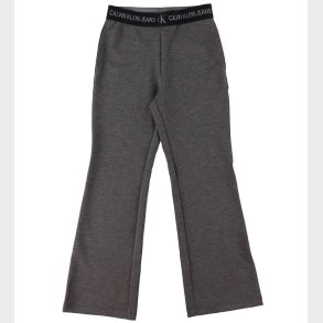Calvin Klein Bukser - Punto Logo Tape Flare - Mrkegrmeleret