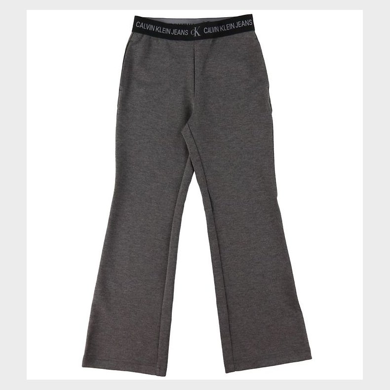 Calvin Klein Bukser - Punto Logo Tape Flare - Mrkegrmeleret