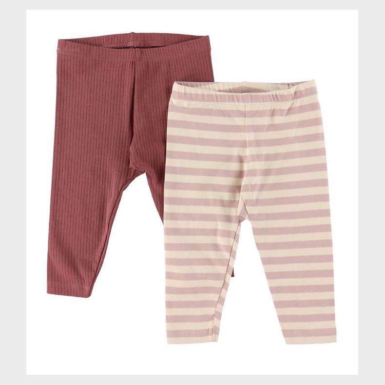 Minymo Leggings - 2-pak - Violet Ice