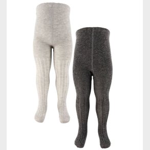 Minymo Str�mpebukser - Uld - Rib - 2-Pak - Grey Melange