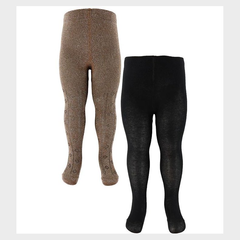 Minymo Str�mpebukser - 2-Pak - Sort/Brun m. Glimmer