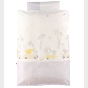 Nrgaard Madsens Sengetj - Baby - Hvid m. Gr-gule Dyr