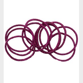 Little Wonders Hrelastikker - Rosa - 10-Pak - Burgundy Glitter