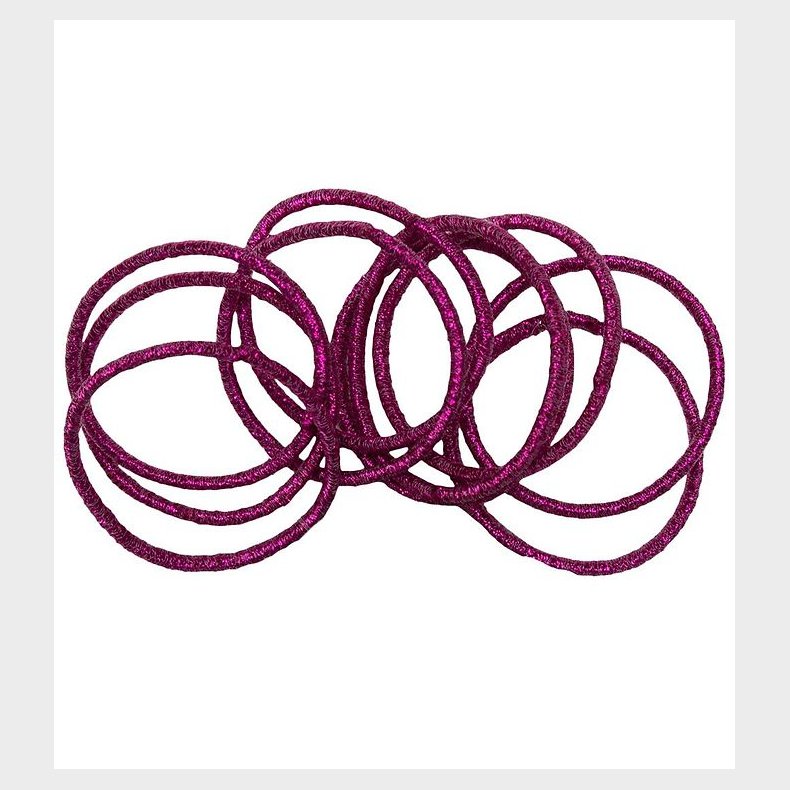 Little Wonders Hrelastikker - Rosa - 10-Pak - Burgundy Glitter