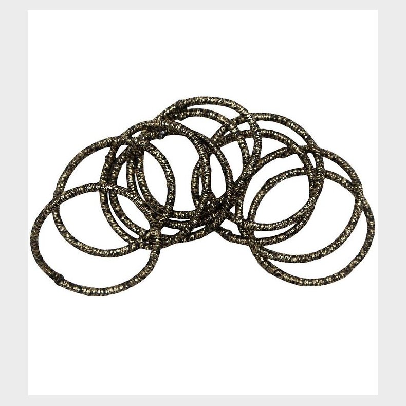 Little Wonders Hrelastikker - Rosa - 10-Pak - Black/Gold Glitte