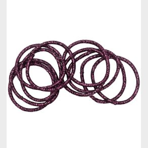 Little Wonders H�relastikker - Rosa - 10-Pak - Dark Purple Glitt