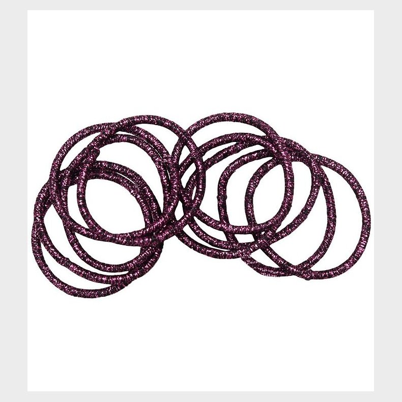 Little Wonders H�relastikker - Rosa - 10-Pak - Dark Purple Glitt