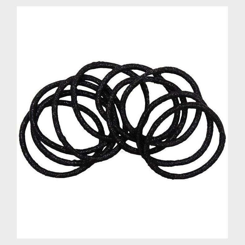 Little Wonders Hrelastikker - Rosa - 10-Pak - Black Glitter