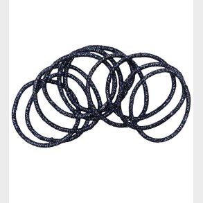 Little Wonders Hrelastikker - Rosa - 10-Pak - Dark Blue Glitter