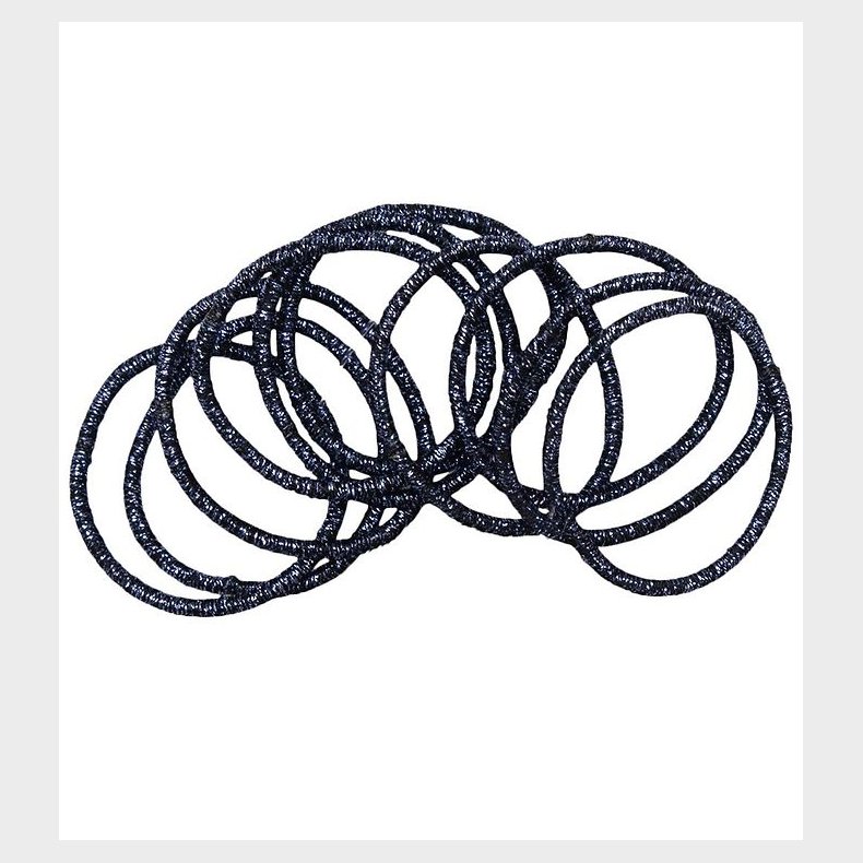 Little Wonders Hrelastikker - Rosa - 10-Pak - Dark Blue Glitter