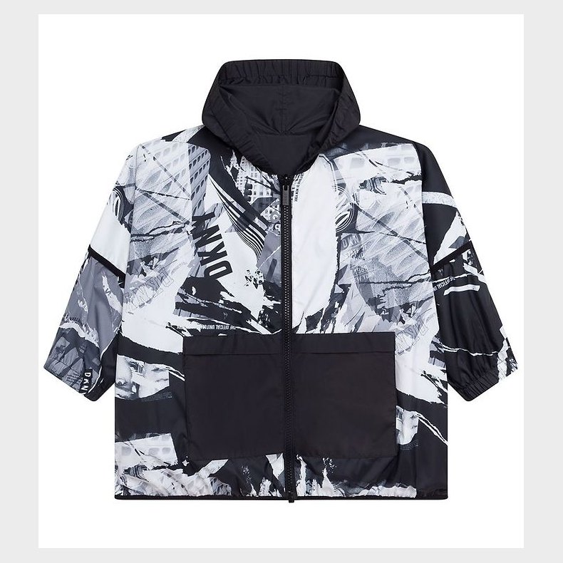 DKNY Jakke - Vendbar - Sort/Hvid m. Fotoprint