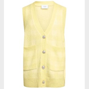 Grunt Vest - Strik - Mia - Gul m. Tern