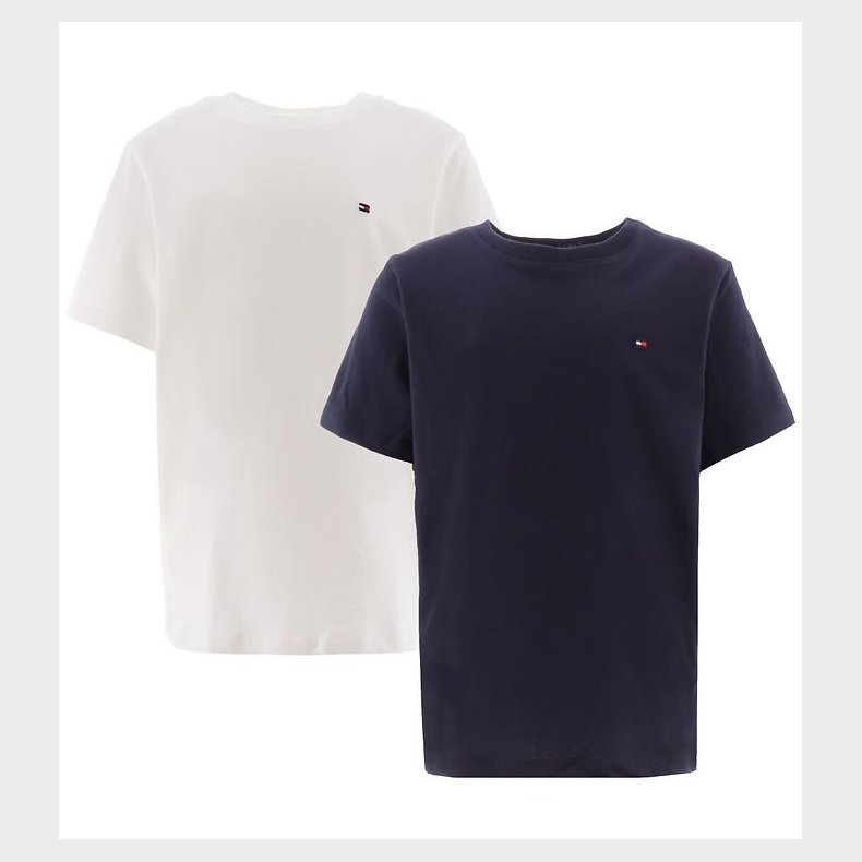 Tommy Hilfiger T-shirt - 2-pak - Desert Sky/Hvid