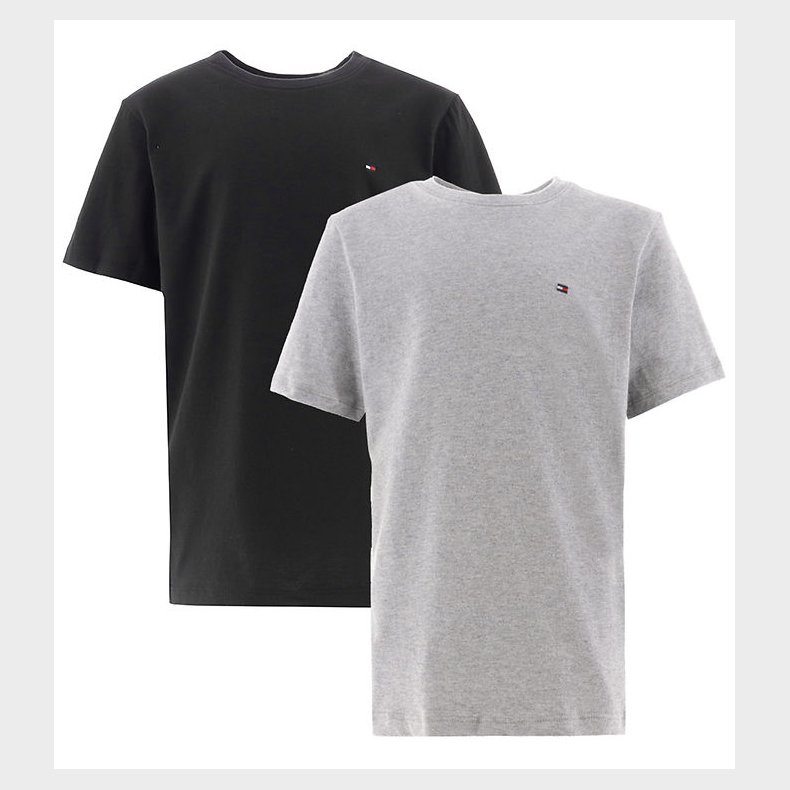 Tommy Hilfiger T-shirt - 2-pak - Medium Grey Heather/Sort