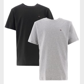 Tommy Hilfiger T-shirt - 2-pak - Medium Grey Heather/Sort