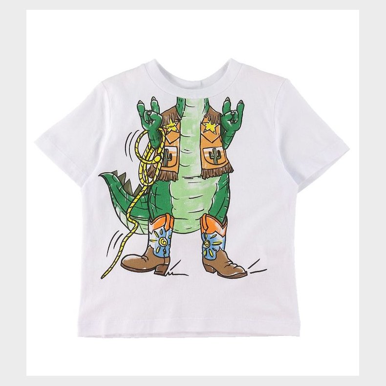 Stella McCartney Kids T-shirt - Hvid m. Krokodille/Cherif