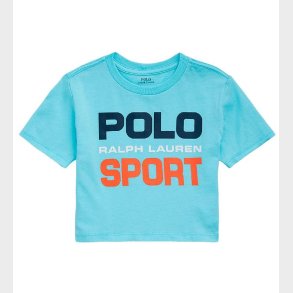 Polo Ralph Lauren T-shirt - Cropped - Polo Sport - Lysebl� m. Pr