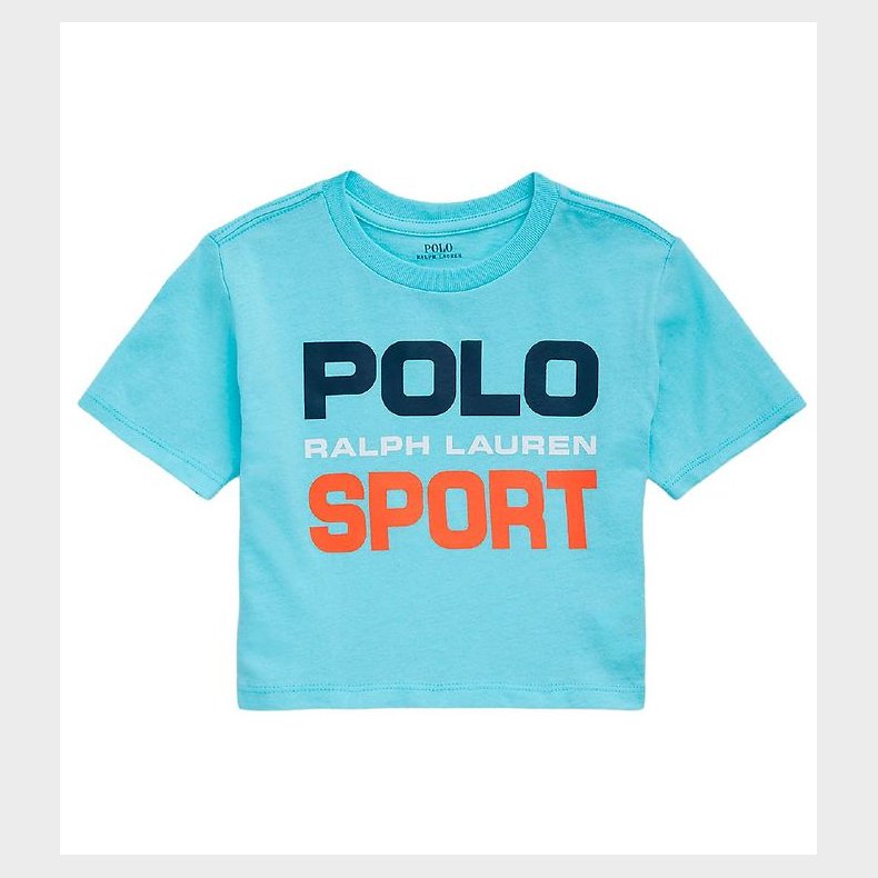 Polo Ralph Lauren T-shirt - Cropped - Polo Sport - Lysebl� m. Pr