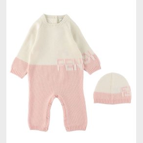 Fendi Heldragt/Hue - Uld - Hvid/Rosa