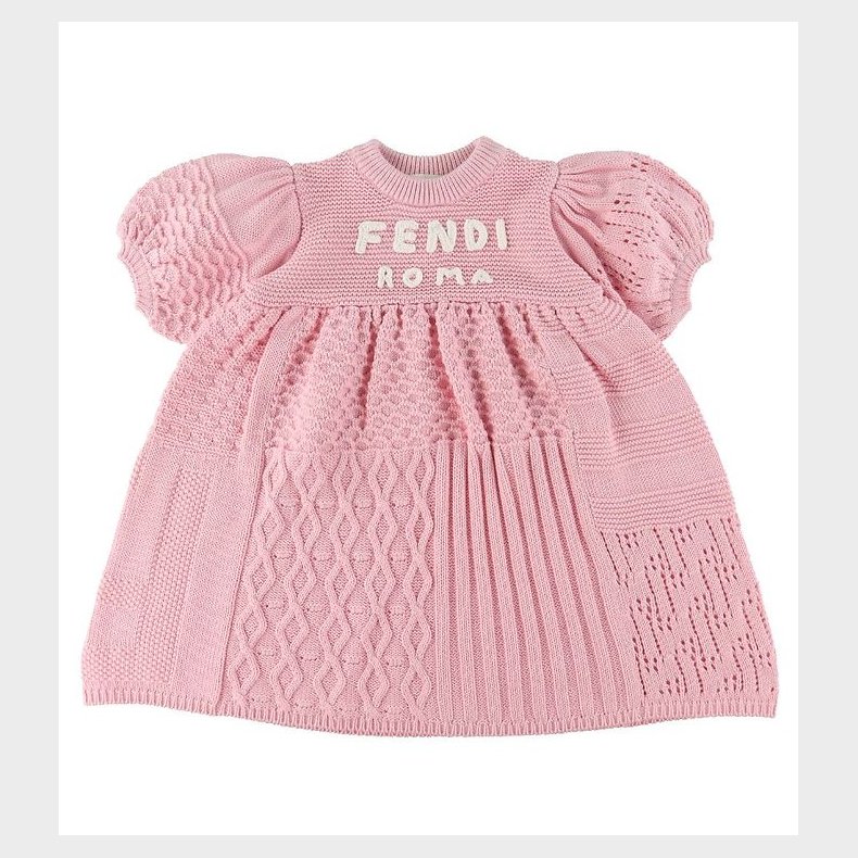 Fendi Kjole - Bomuld/Uld - Rosa m. Tekst