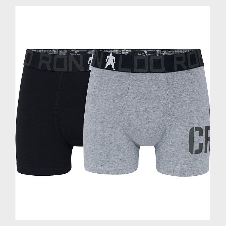 Ronaldo boxershorts - 2-pak - Bambus - Gr/Sort