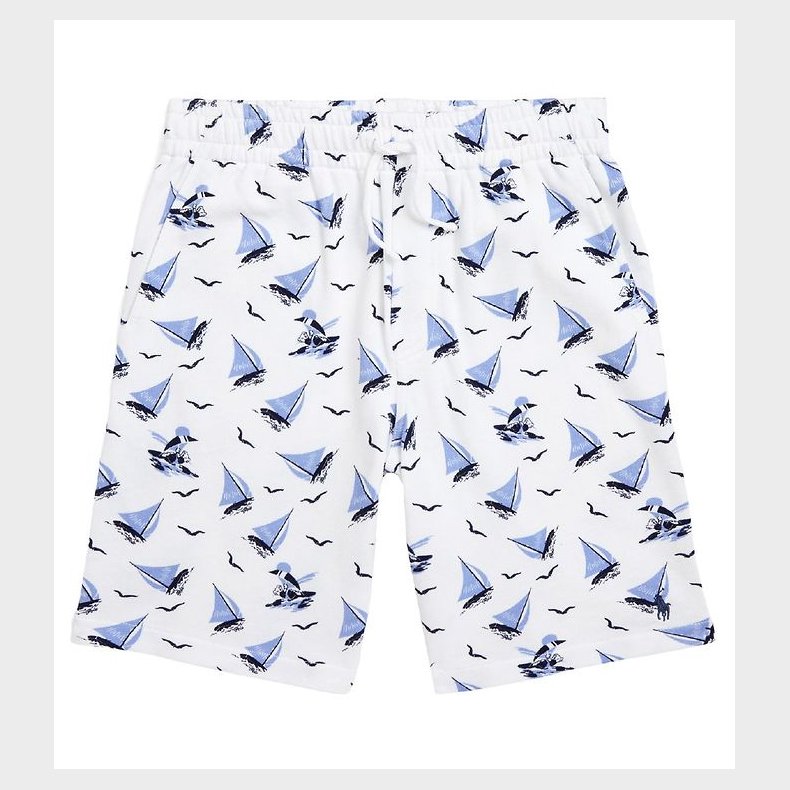 Polo Ralph Lauren Sweatshorts - Classics - Hvid/Bl� m. Sejlskibe