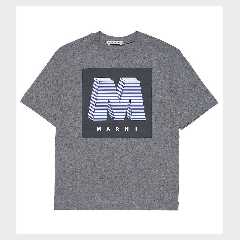 Marni T-shirt - Mrkegrmeleret m. Print