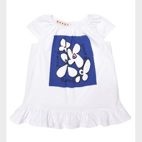 Marni Kjole - Hvid/Bl m. Blomster