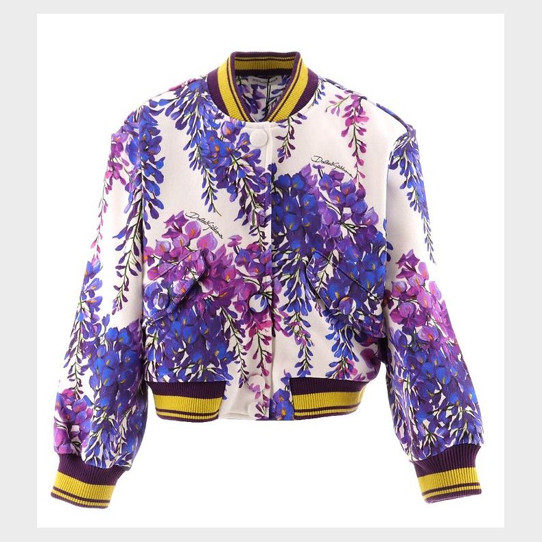 Dolce & Gabbana Cardigan - Renaissance - Hvid/Lilla m. Blomster