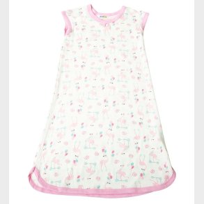 Joha Natkjole - Bambus - Hvid m. Flamingo