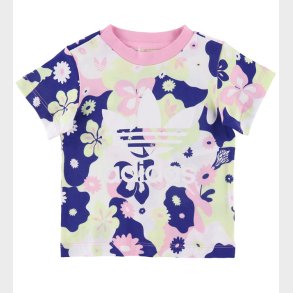 adidas Originals T-shirt - Hvid/Rosa/Lilla m. Blomster
