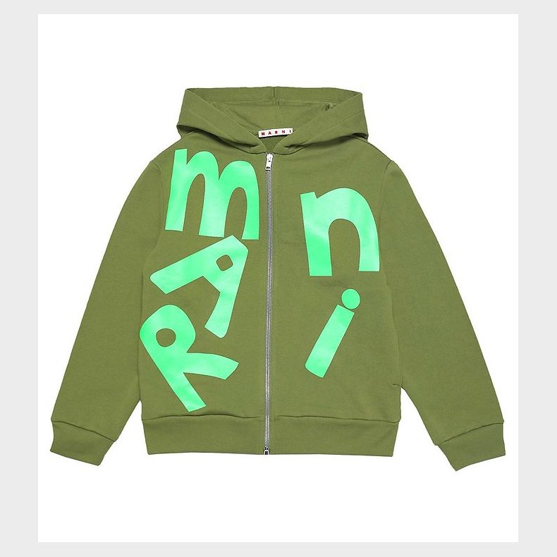 Marni Cardigan - Khaki/Neongrn